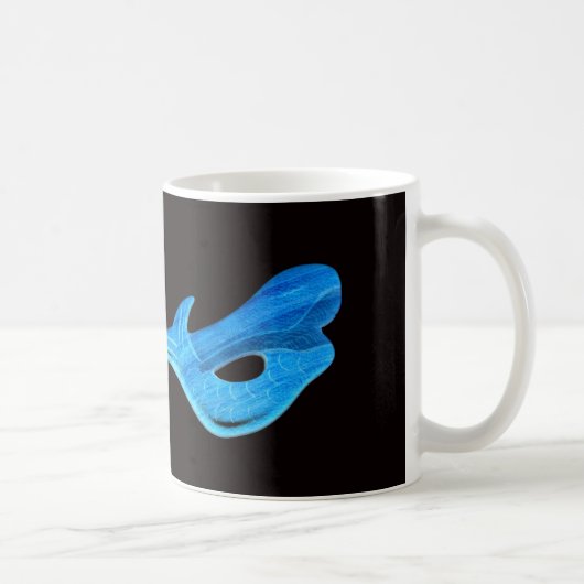 黒い背景のマグカップに青い人魚 コーヒーマグカップ (右)