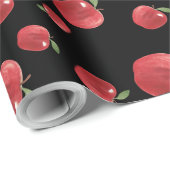 黒い背景のリンゴ ラッピングペーパー (ロールコーナー)