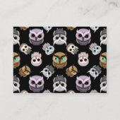 黒い背景の上にかわいいフクロウイラストレーション 名刺 (裏面)