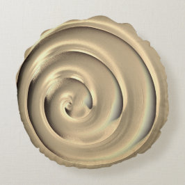 黒い背景の上に巨大な「金ゴールド」スパイラルがある ラウンドクッション