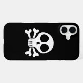 黒い背景の不気味なドクロ iPhoneケース (裏面横)