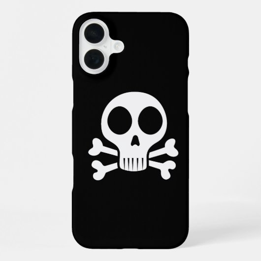 黒い背景の不気味なドクロ iPhoneケース (裏面)