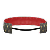 黒い背景の光沢のある金ゴールドアールデコパターン アスレチックヘッドバンド (裏面)