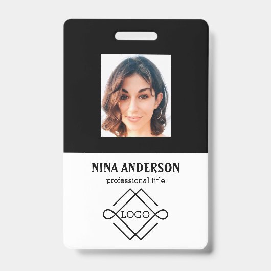 黒い背景の写真 バッジ (正面)