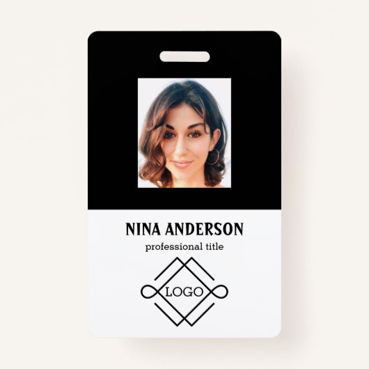 黒い背景の写真 バッジ (正面)