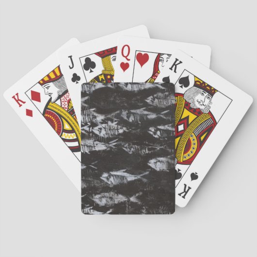 黒い背景の化石の白身魚 トランプ (裏面)