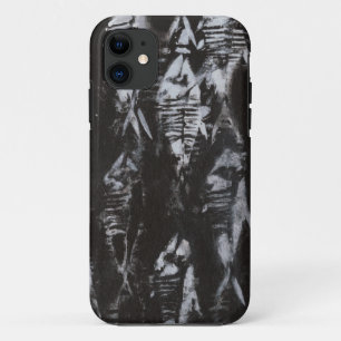 黒い背景の化石の白身魚 iPhone 11 ケース