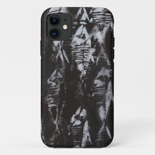 黒い背景の化石の白身魚 Case-Mate iPhoneケース (裏面)