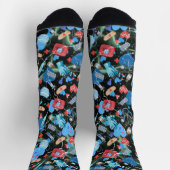 黒い背景の医療プリント ソックス (上部)