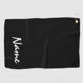 黒い背景の名前 ゴルフタオル (横)