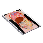 黒い背景の器官が付いているモデル人間の胴 ノートブック (右側)