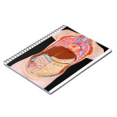 黒い背景の器官が付いているモデル人間の胴 ノートブック (左側)