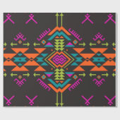 黒い背景の図形54rt ラッピングペーパー (フラット)