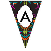 黒い背景の図形 バンティングフラッグ (第3の旗)