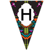 黒い背景の図形 バンティングフラッグ (第2の旗)