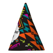 黒い背景の図形 パーティーハット (右)