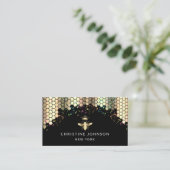 黒い背景の女王蜂のデザイン 名刺 (スタンド正面)