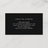 黒い背景の女王蜂のデザイン 名刺 (裏面)