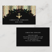 黒い背景の女王蜂のデザイン 名刺 (正面/裏面)