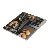 黒い背景の寿司のコレクション タイル (側面)