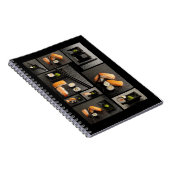 黒い背景の寿司のコレクション ノートブック (右側)