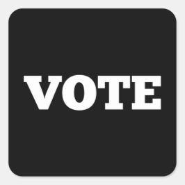 黒い背景の投票ステッカー スクエアシール
