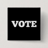 黒い背景の投票ボタン 缶バッジ (正面)