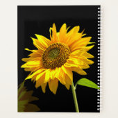 黒い背景の明るいひまわり プランナー手帳 (裏面)
