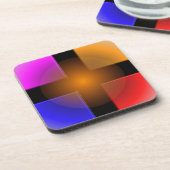 黒い背景の明るい色の正方形 コースター (左側)