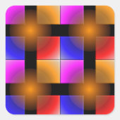 黒い背景の明るい色の正方形 スクエアシール (正面)