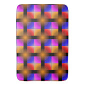 黒い背景の明るい色の正方形 バスマット (正面縦)