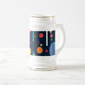 黒い背景の星と図形 ビールジョッキ (正面右)
