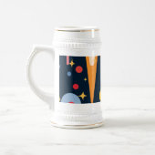 黒い背景の星と図形 ビールジョッキ (左)