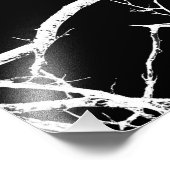 黒い背景の木の枝 フォトプリント (角)