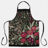 黒い背景の水色バラ、水色 エプロン (正面)