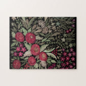 黒い背景の水色バラ、水色 ジグソーパズル (横)