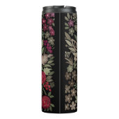 黒い背景の水色バラ、水色 タンブラー (裏面)