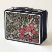 黒い背景の水色バラ、水色 メタルランチボックス (裏面)