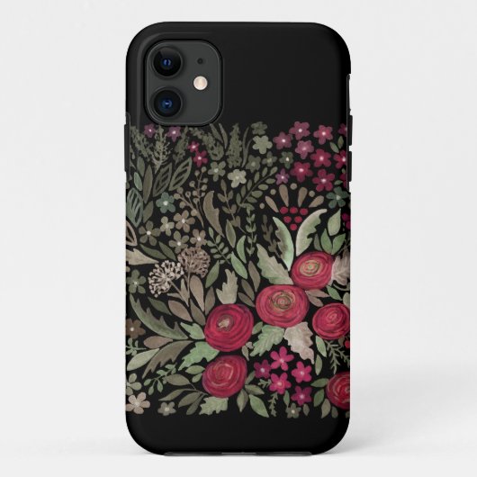 黒い背景の水色バラ、水色 Case-Mate iPhoneケース (裏面)