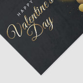 黒い背景の洗練された金ゴールドハート 薄葉紙 (詳細)