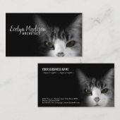 黒い背景の猫 名刺 (正面/裏面)