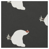 黒い背景の白いオンドリ ファブリック (クローズアップ)