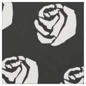 黒い背景の白いバラ ファブリック (クローズアップ)