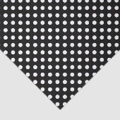 黒い背景の白い水玉模様 薄葉紙 (詳細)