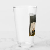 黒い背景の白い牛（家畜） タンブラーグラス (右)