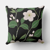 黒い背景の白い花 クッション (裏面)