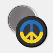 黒い背景の磁石にウクライナの平和サイン マグネット (正面/裏面)