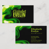 黒い背景の緑の煙gu6888 名刺 (正面/裏面)