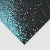 黒い背景の美しいティール(緑がかった色)グリッター 薄葉紙 (詳細)