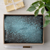 黒い背景の美しいティール(緑がかった色)グリッター 薄葉紙 (ギフト)